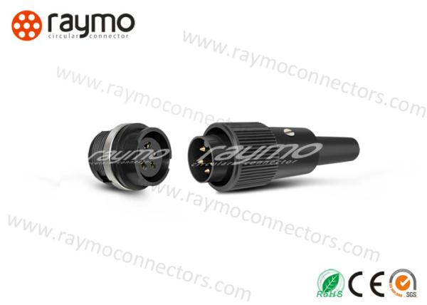 " Nickel Plated Screw Steel Circular Power Connector Touch Proof Plastic Housing