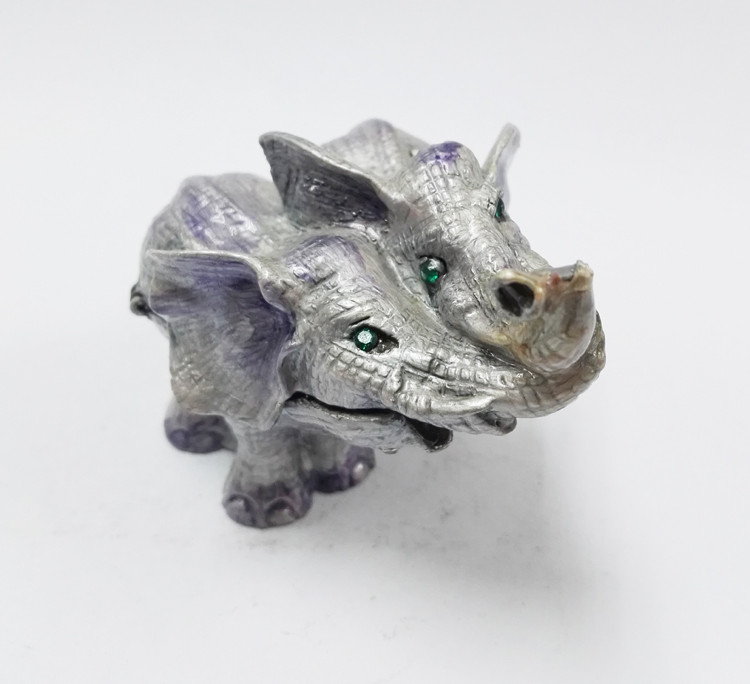 Lovely elephant beautiful enamel small jewelry box drawer handles for gift