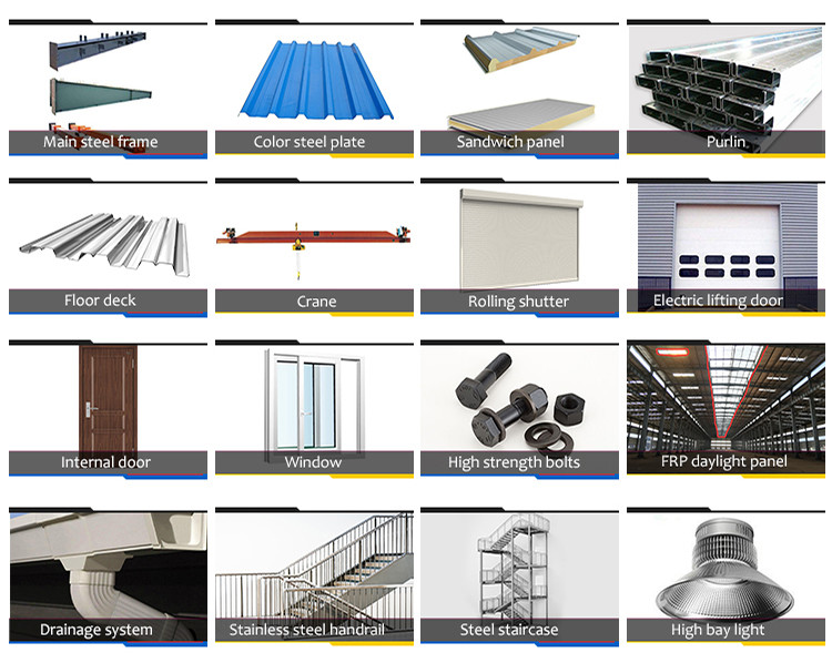 Industrial Metal Buildings Metal Frame Shed Prefabricated Warehouse Price