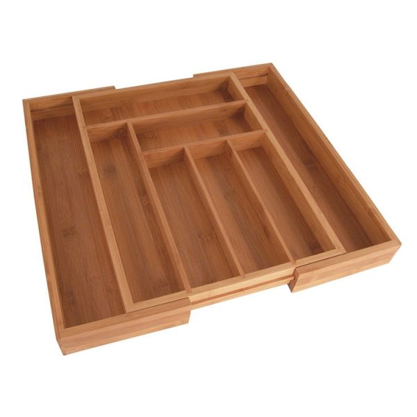 China Totally Bamboo Large Adjustable Cutlery Tray & Drawer Organizer factory