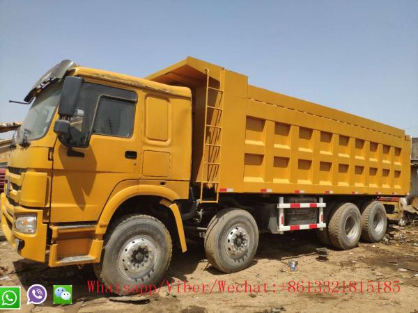 Load Capacity 41-50TON 2016 Year Used Dump Truck , Yellow Color Howo 8*4 Wheel