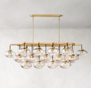 China Brass RH Chandelier Cup Ceiling Light With Candelabra Bulb factory