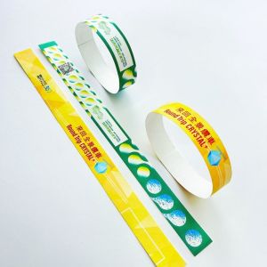 Full Color Snap Closure tyvek wristbands paper Waterproof Sequential Numbering