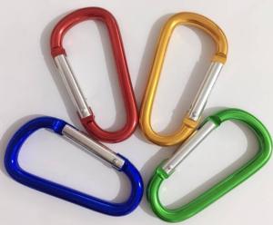 China D Shaped 80x8mm Assorted Color Aluminum Snap Hook Aluminum Carabiner factory