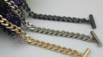 High end iron material 3 color flat shape 8 mm width metal crossbody chain bag