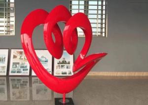 China Red Large Art Urban Landscape Stainless Steel Art Sculptures Red Painted factory