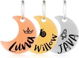 China Aluminum Orange White Dye Sublimation Dog Tags With Synthetic Enamel factory