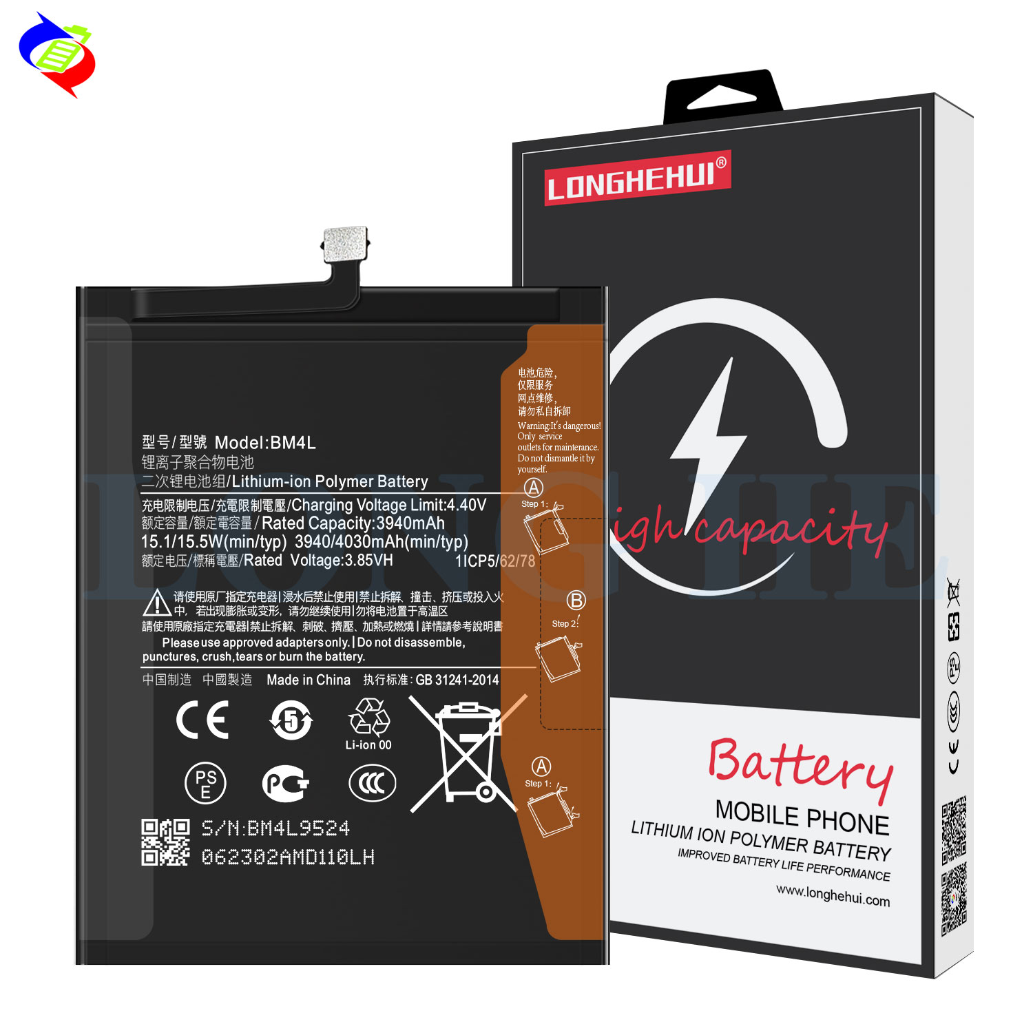 Lithium Polymer BM4L 4.40V 4030mAh Original Xiaomi Phone Battery for Xiaomi Batteries