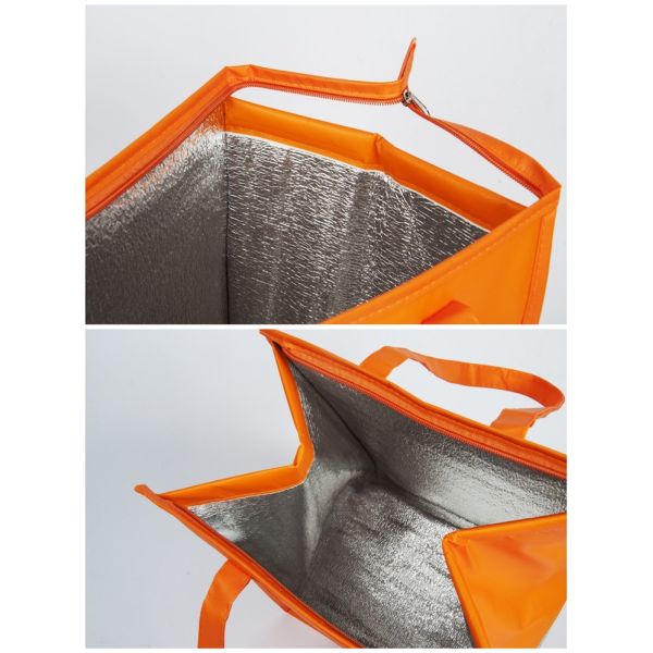 outdoor fitness thermal non woven cooler bag reusable insulated non woven lunch tote thermal food delivery bag