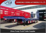 Red 70 Tons Low Bed Semi Trailer Carry Heavy Wheels Loader Lowboy Trailer