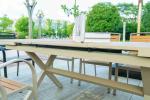 11 Pieces Outdoor Patio Furniture Plastic Wood Expandable Aluminum Garden Table