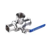 Forged Sanitary SS304/SS316L L/T Type Tri Clamp Stainless Steel 3 Way Ball Valve