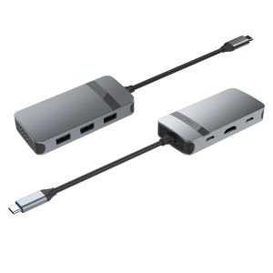 China Hdmi Adapter Ethernet Usb C Grey USB A Hub With USB C 5Gbps Data Transfer Speed on sale