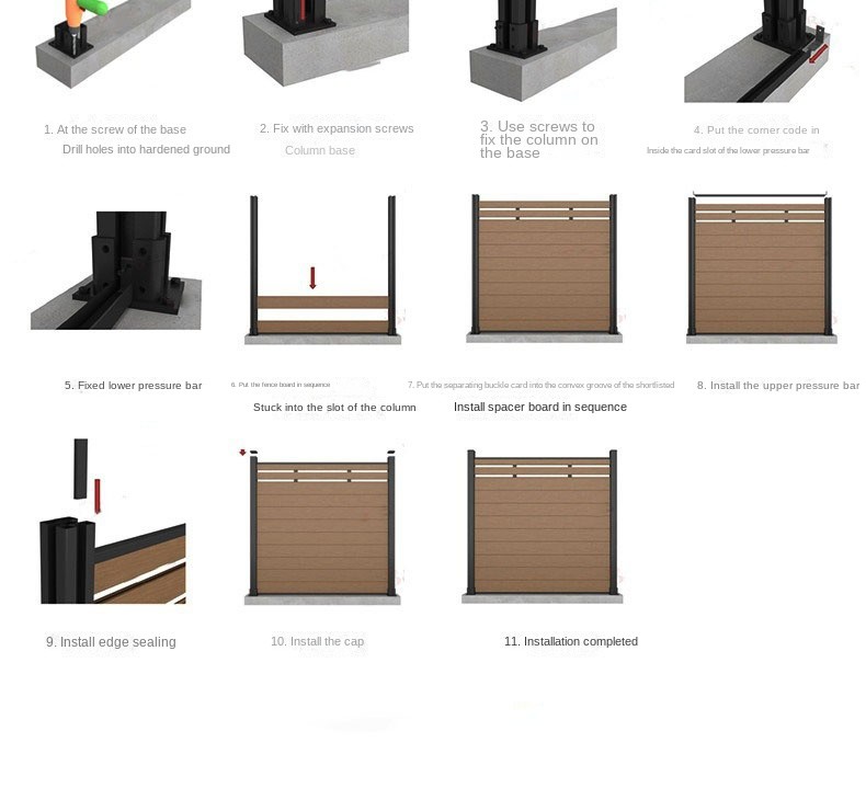 Gray Waterproof WPC Cladding Panel For Garden And 140x11mm Wood Plastic Composite Fence Board For Courtyard