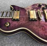 Grand Purple burl top Electric Guitar, Solid Mahogany Body 6 strings Guitarra