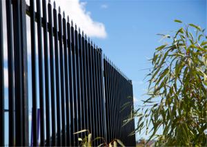 China Pre - Galvanized Iron Spear Top Fencing Black Metal Fence Panels factory