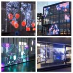 Outdoor Glass Window LED Mesh Screen Film Type Self Adhesive P6.5mm