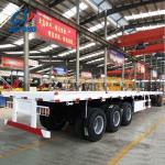 Standard 28 Ton Landing Gear 3 Axles 20ft 40ft Flat Bed Truck Trailer for 60Ton