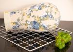 Strong Aging Resistance Pierceful Canvas Wig Head Blue Floral Color