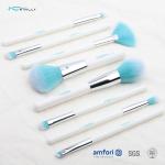 White Handle ISO9001 8pcs Travel Makeup Brush Set