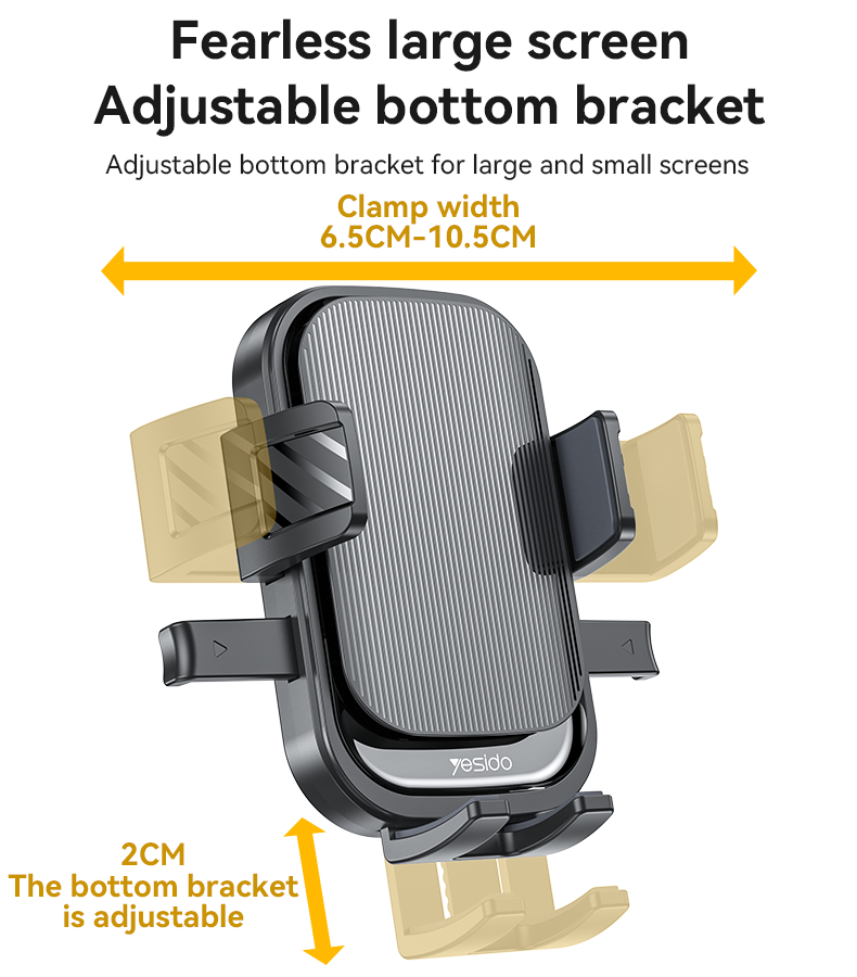 Yesido 360° Adjustable Non-slip Phone Holder with Suction Cup Bracket for 4.7-7.2 Inch Mobile Phones