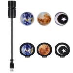 Moon Lamp Earth Planet Projector Lamp 360 Rotatable Bracket USB Rechargeable Led