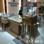 Modern elegant lockable watch and jewelry showcase for store