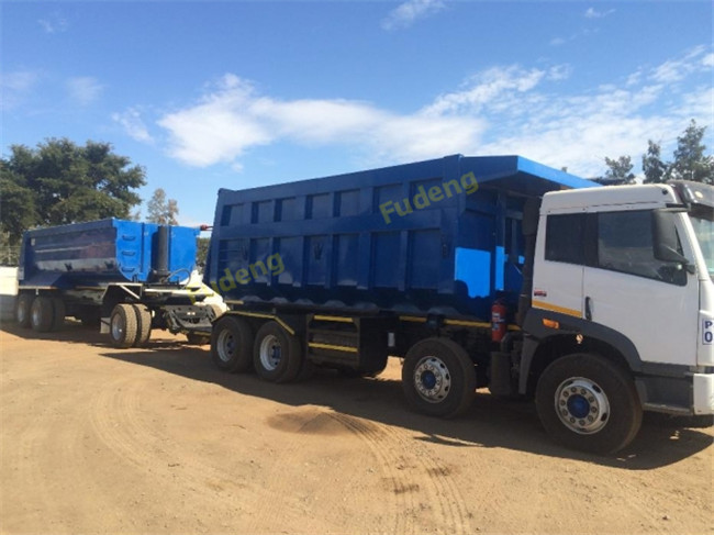Farming Draw Bar Trailer With Turntable 20 - 50 Tons Loading Capacity