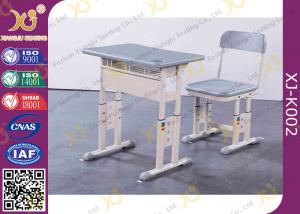 China Grey Adjustable Classroom Desk And Chairs For Nigeria Ghana / Educational Furniture factory
