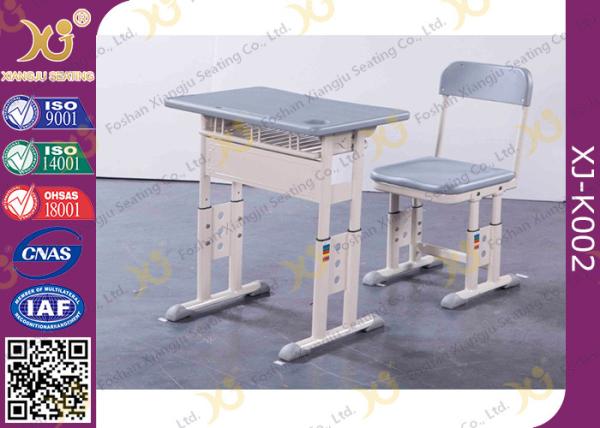 Grey Adjustable Classroom Desk And Chairs For Nigeria Ghana / Educational