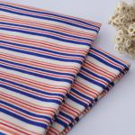 Wear Resistant Double Knit Fabric , Two Sided Glossy Cotton Striped Fabric