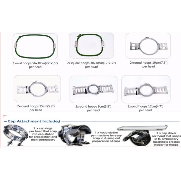 6 Head Flat Computerized T-Shirt Sewing Embroidery Machine