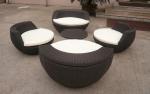 Hand-Woven Brown Cane Obelisk Chair Set For Living Room / Balcony