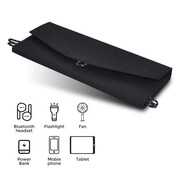 China Custom Mini Round Semi Flexible Power Up Camping Gears 21W Foldable Solar Panel with 1 factory