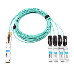 China Brocade 100G-Q28-S28-AOC-1001 Compatible 10m (33ft) 100G QSFP+ to Four 25G SFP28 Active Optical Breakout Cable factory