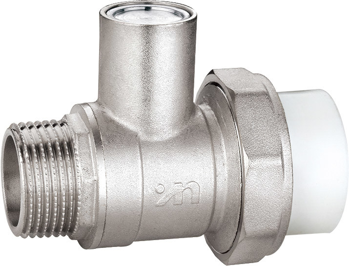 1107 Nickel Plated Magnetic Lockable Ball Valve Male Threaded End 3/4", 1", 1-1/4" x Flexible PP-R pipe End 25, 32, 40