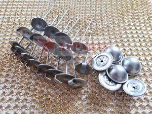 China Insulation Blankets Round Hook Base Stainless Steel Lacing Anchors With Dome Cap factory