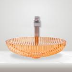 Countertop Mounted Glass Vessel Basins Made Of Glass For Bathroom Sink 530mm