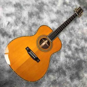 China Custom 40 Inch OM Body Acoustic Guitar in Yellow Abalone Binding factory