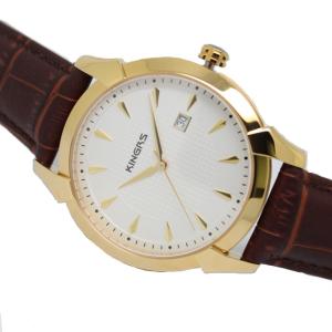 China Japan quartz movement analog watch steel case leather wrist watch for men factory