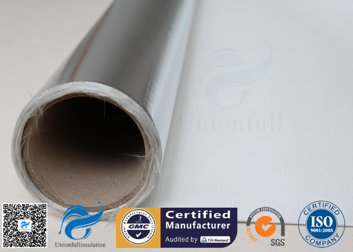 Fire Resistant Silver Coated Fabric Aluminium Foil Fibreglass Cloth 480gsm 0.43mm