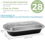 Black Plastic Containers With Lids For Storage-Microwave & Freezer & Dishwasher