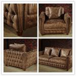 Dark Brown High End Soft Leather Sofa High Density Foam / Sponge For Living Room