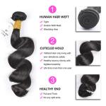 Raw Virgin Loose Wave Indian Human Hair Extensions With Cuticle Aligend 10A