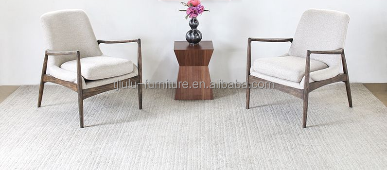 Single Living Room Furniture Wooden Upholstered Sofa Chair with Fabric and Foam Cushion on Wooden Frame
