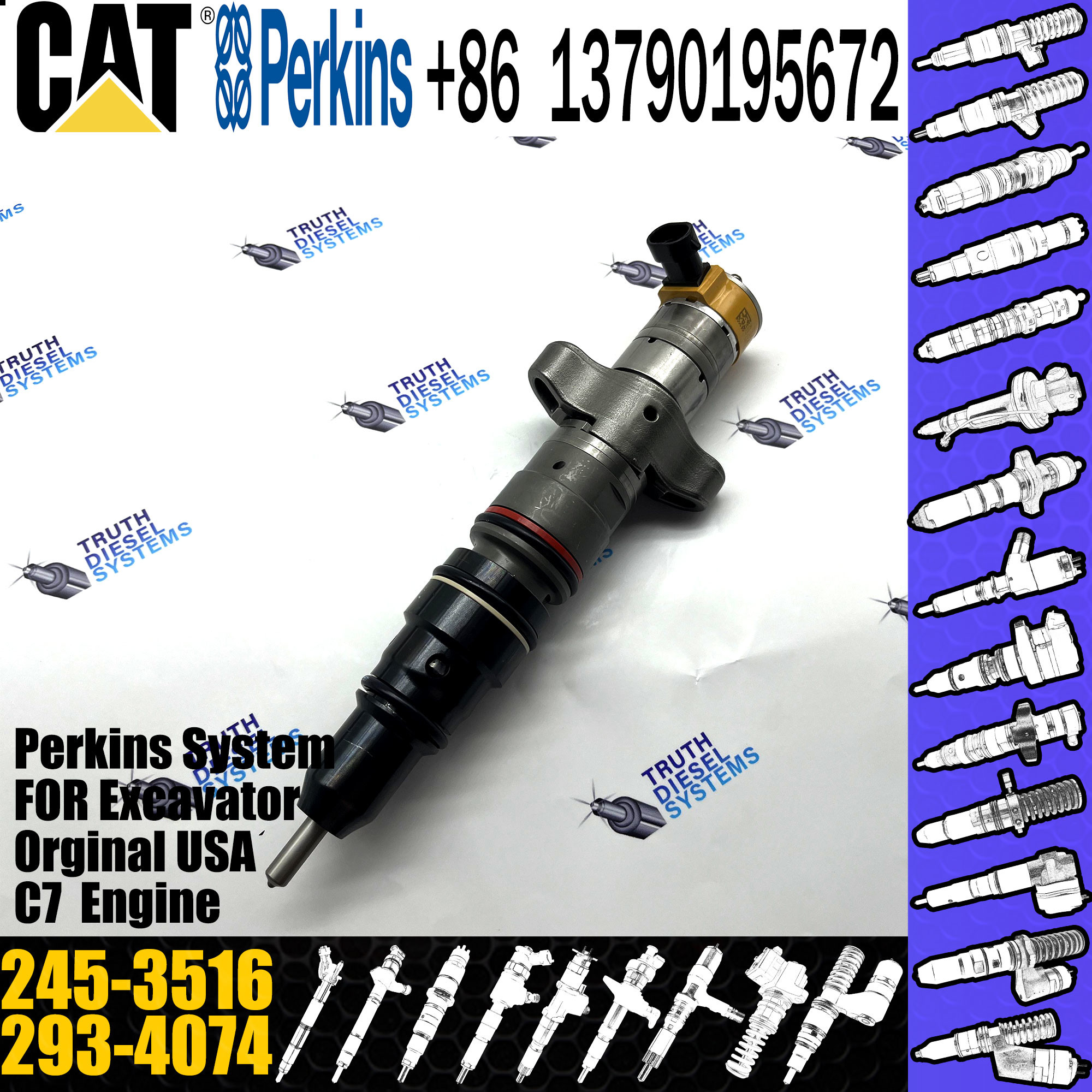 High Quality Diesel Engine Injector 245-3516 For Cat C7 C9 Injector 10r-4764 293-4074 328-2577