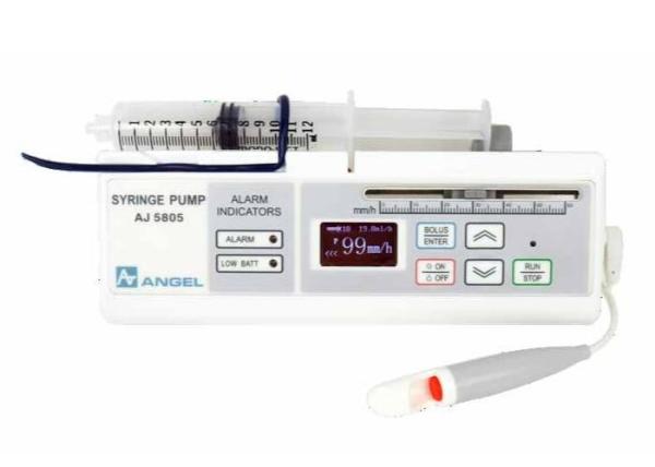 Medical Portable Single - Use Syringe Pump Infusion Rate 1~99mm / hr Using 3 AA