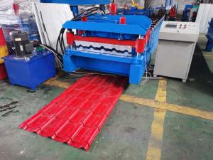 China Servo Motor Metal Glazed Tile Roll Forming Machine Fast Producting factory