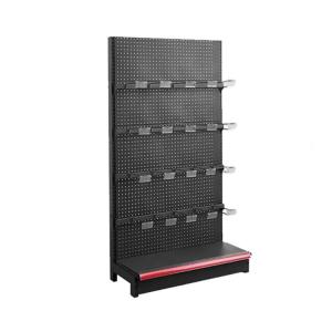 China Cold Rolled Steel Supermarket Display Shelving With Customized Logos And Stable Structure factory