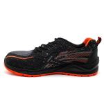 Black Breathable Flyknit Sneakers Slip Resistant Mens Athletic Steel Toe Shoes
